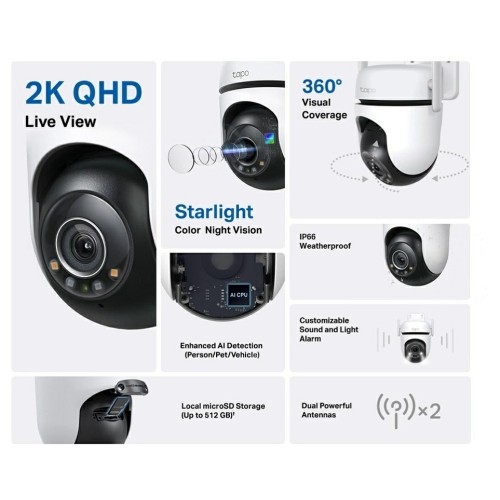 ΚΑΜΕΡΑ ΑΣΥΡΜΑΤΗ ΕΓΧΡΩΜΗ TP-LINK TAPO C520WS WHITE IP66 ΕΞΩΤΕΡΙΚΗ